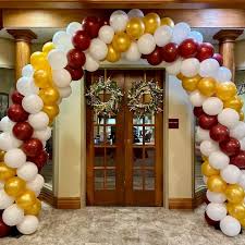 Red, white & gold doorway arch