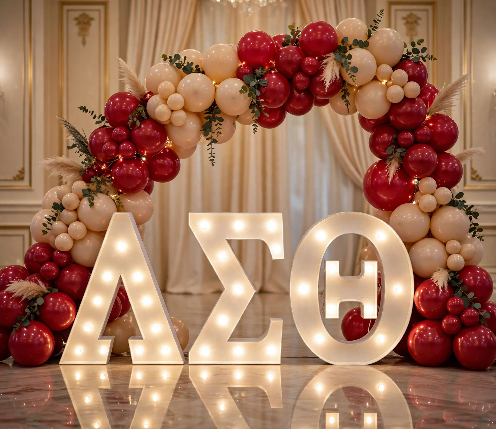 Delta balloon garland setup